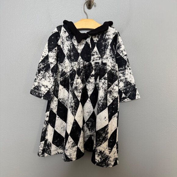 QUINN AND FOX diamond print long sleeve sweatshirt dress size 2/3 years - Picture 7 of 7